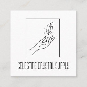 Minimalistisches Gemstone Reiki Crystal Shop-Logo Quadratische Visitenkarte