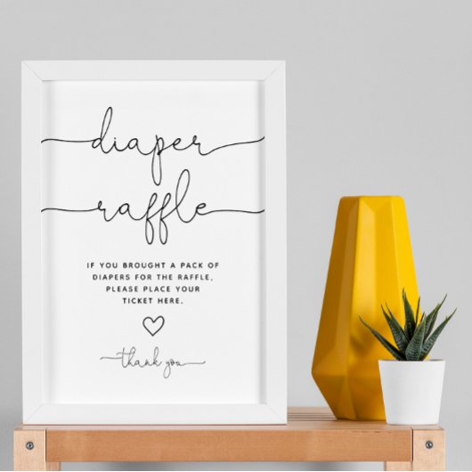 Minimalistisches Gender Babydusche-Windeln-Raffelz Poster