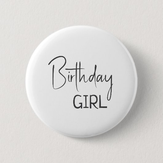 Minimalistisches Gender Neutral Birthday Girl Button (Vorderseite)