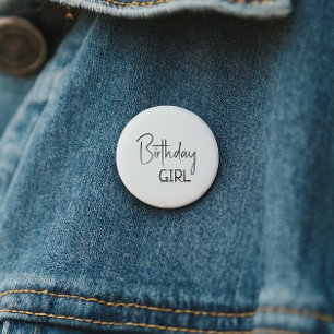 Minimalistisches Gender Neutral Birthday Girl Button