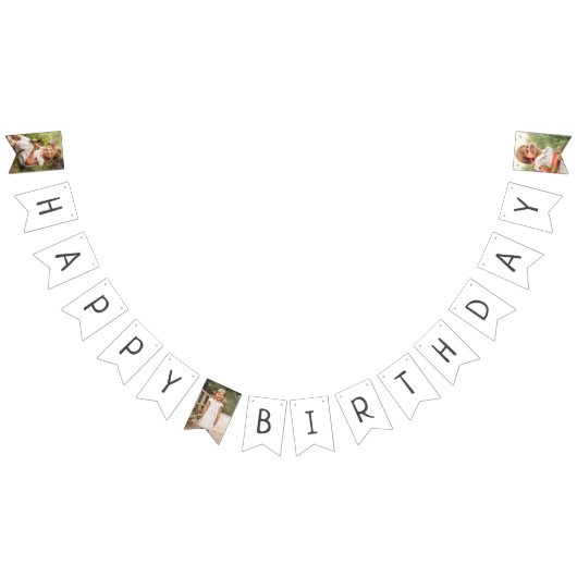 Minimalistisches Gender Neutral Happy Birthday Big Wimpelkette (Alle)