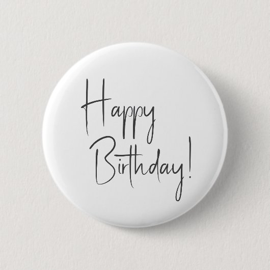 Minimalistisches Gender Neutral Happy Birthday Button (Vorderseite)