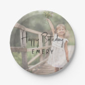 Minimalistisches Gender Neutral Happy Birthday Fot Pappteller (Vorderseite)