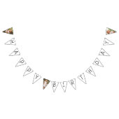 Minimalistisches Gender Neutral Happy Birthday Fot Wimpelkette (Alle)