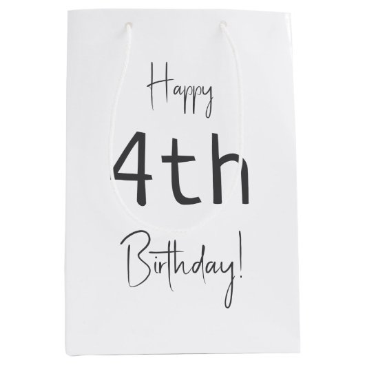 Minimalistisches Gender Neutral Happy Birthday mit Mittlere Geschenktüte (Vorderseite)