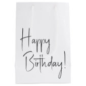 Minimalistisches Gender Neutral Happy Birthday Mittlere Geschenktüte (Rückseite)