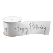 Minimalistisches Gender Neutral Happy Birthday Satinband (Spule)