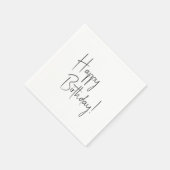 Minimalistisches Gender Neutral Happy Birthday Serviette (Ecke)