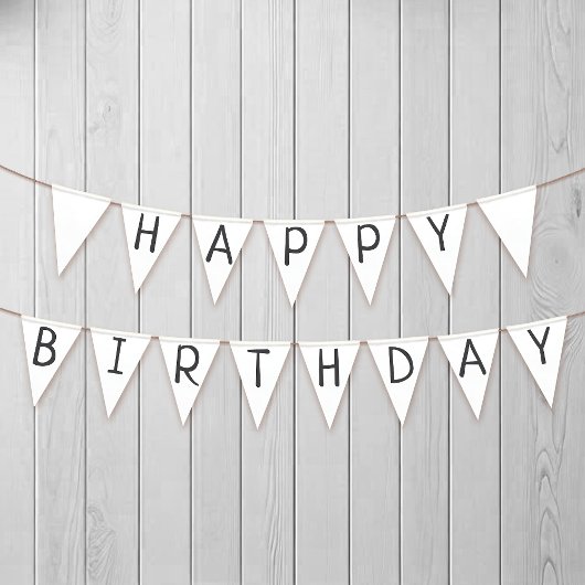 Minimalistisches Gender Neutral Happy Birthday Wimpelkette