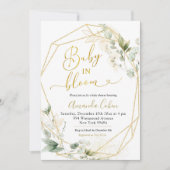 Minimalistisches geometrisches Baby in Blüte Einladung (Vorderseite)