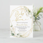 Minimalistisches geometrisches Baby in Blüte Einladung (Stehend Vorderseite)