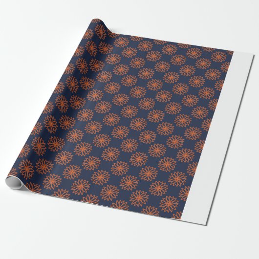 Minimalistisches geometrisches Blumenmuster Geschenkpapier (Ungerollt)