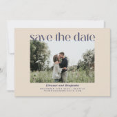 Minimalistisches geometrisches Blush Blue Foto Mod Save The Date (Vorderseite)