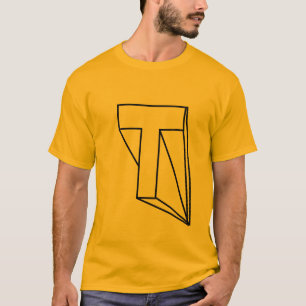 Minimalistisches geometrisches Linienkunst-Grafik- T-Shirt