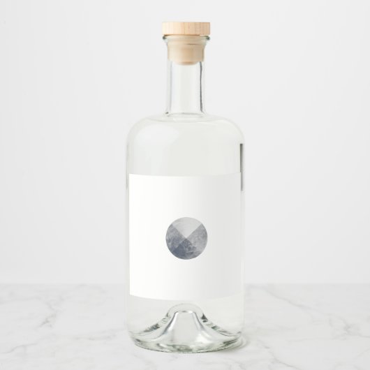 Minimalistisches geometrisches Moon Alkoholflaschenetikett (Vorderseite)