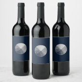 Minimalistisches geometrisches Moon Weinetikett (Flaschen)