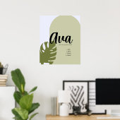 Minimalistisches geometrisches Poster mit naturlic (Heimbüro)