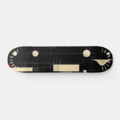 Minimalistisches geometrisches Schwarz-Gold-Skateb Skateboard (Horizontal)