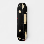 Minimalistisches geometrisches Schwarz-Gold-Skateb Skateboard (Vorne)