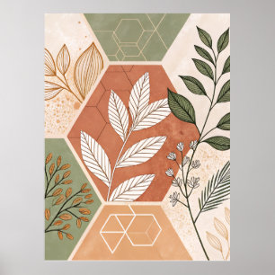 Minimalistisches geometrisches und botanisches Pos Poster