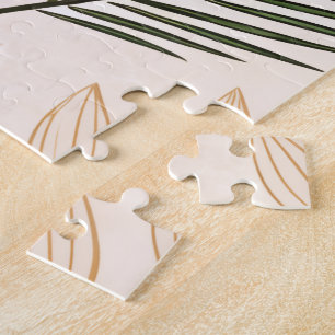 Minimalistisches geometrisches und botanisches Puz Puzzle