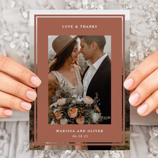 Minimalistisches Gerahmtes Foto Dankeskarte