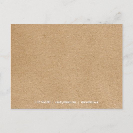 Minimalistisches Geschäft Danke an Rustic Kraft Postkarte (Rückseite)