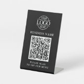 Minimalistisches Geschäft-Logo QR-Code Menü Kontak Sockelschild (Vorderseite)