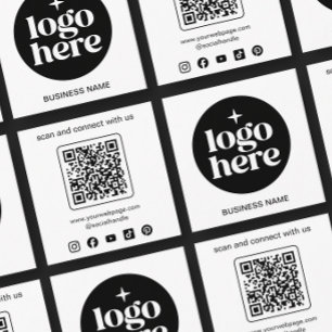 Minimalistisches Geschäft-Logo QR-Code Soziale Med Quadratische Visitenkarte