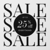 Minimalistisches Geschäft Verkaufsangebot Transpar Fensteraufkleber (Blatt)