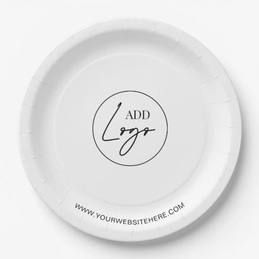 Minimalistisches Geschäfts-Event-Logo Branding Pappteller (Vorderseite)