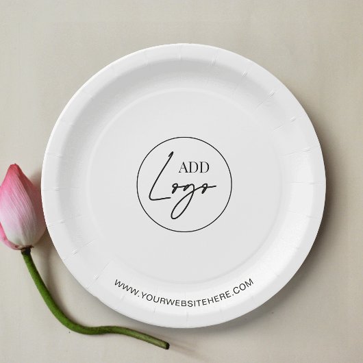 Minimalistisches Geschäfts-Event-Logo Branding Pappteller