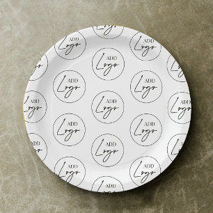 Minimalistisches Geschäftslogo-Muster personalisie Pappteller