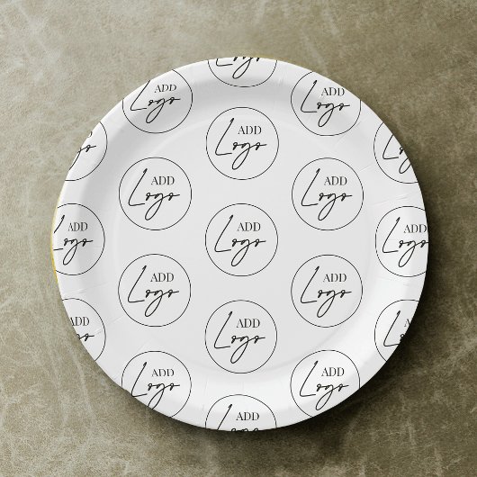 Minimalistisches Geschäftslogo-Muster personalisie Pappteller