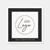 Minimalistisches Geschäftslogo Schwarz & Weiß Corp Serviette (Vorderseite)