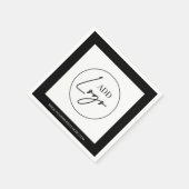 Minimalistisches Geschäftslogo Schwarz & Weiß Corp Serviette (Ecke)