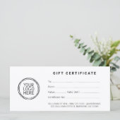 Minimalistisches Geschäftszertifikat mit Logo (Stehend Vorderseite)