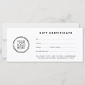 Minimalistisches Geschäftszertifikat mit Logo (Vorderseite)