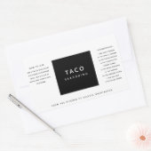 Minimalistisches Geschenketikett mit schwarzen und Rechteckiger Aufkleber (Umschlag)