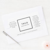 Minimalistisches Geschenketikett mit schwarzen und Rechteckiger Aufkleber (Umschlag)