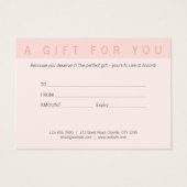 Minimalistisches Geschenkgutachten mit zwei Tonen  (Rückseite)