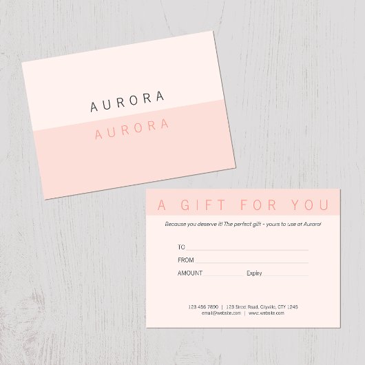 Minimalistisches Geschenkgutachten mit zwei Tonen 