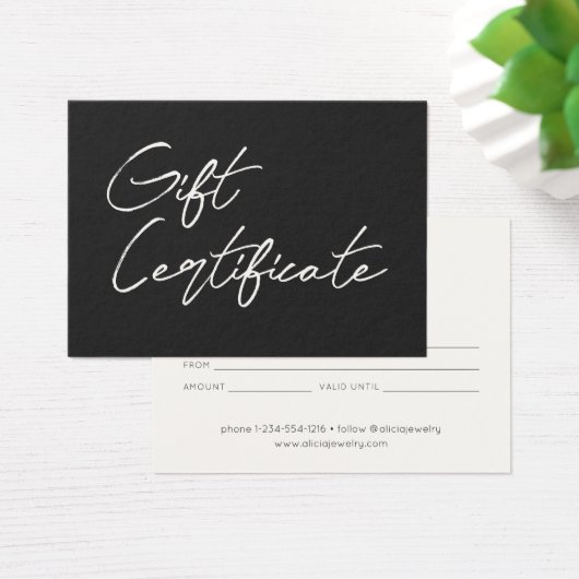 Minimalistisches Geschenkgutschein (Schreibtisch)