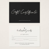 Minimalistisches Geschenkgutschein (Vorne & Hinten)