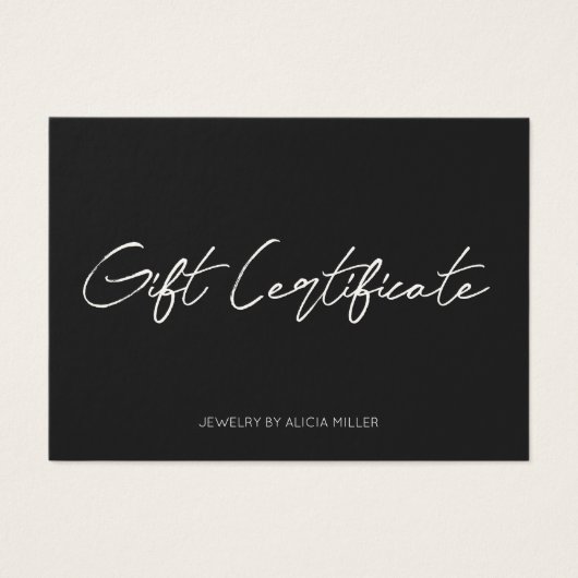 Minimalistisches Geschenkgutschein (Vorderseite)