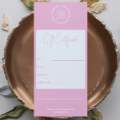 Minimalistisches Geschenkgutschein für moderne Ros