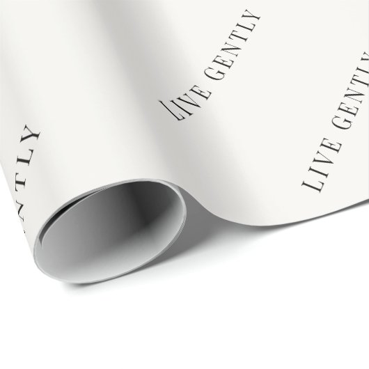 Minimalistisches Geschenkpapier 'Lebe sanft'  (Rolleneckpunkt)