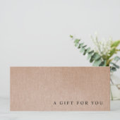 Minimalistisches Geschenkzertifikat (Stehend Vorderseite)