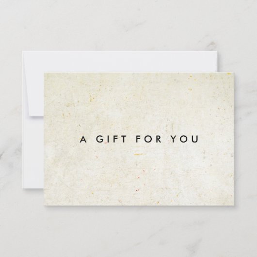 Minimalistisches Geschenkzertifikat für antike Boh (Vorderseite)