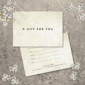 Minimalistisches Geschenkzertifikat für antike Boh